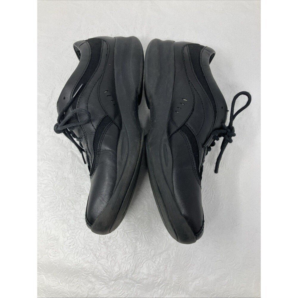 Clarks Wave Walk Walking Sneakers 9.5 M Leather Black Lace Up Comfort Shoes